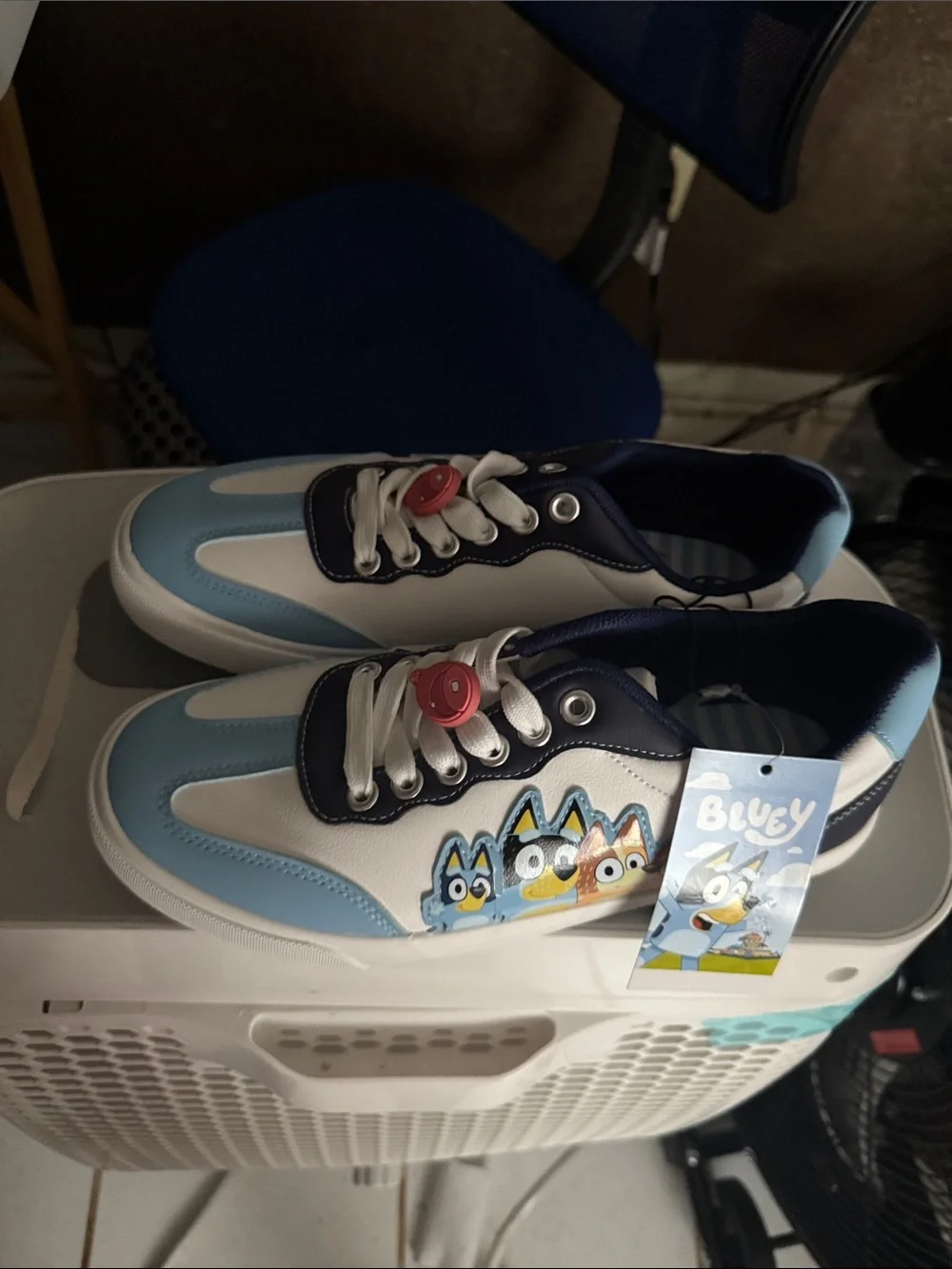 Bluey women Athletic Sneakers in Light Blue, Navy, and White size 7
